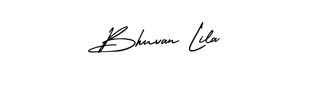 You should practise on your own different ways (AmerikaSignatureDemo-Regular) to write your name (Bhuvan Lila) in signature. don't let someone else do it for you. Bhuvan Lila signature style 3 images and pictures png