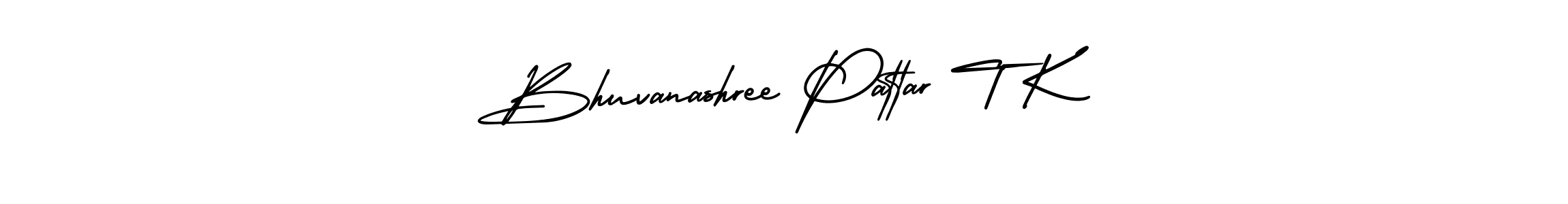 This is the best signature style for the Bhuvanashree Pattar T K name. Also you like these signature font (AmerikaSignatureDemo-Regular). Mix name signature. Bhuvanashree Pattar T K signature style 3 images and pictures png