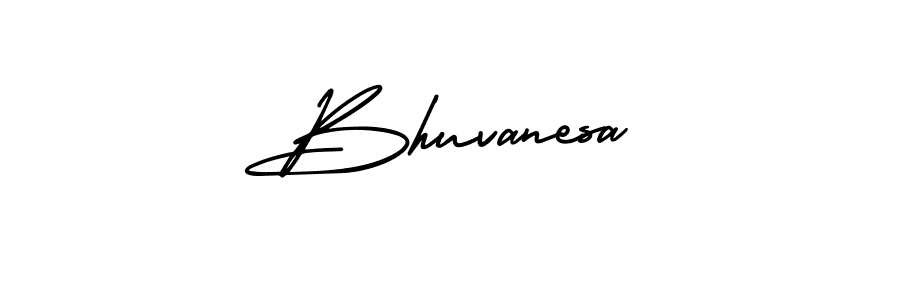 You should practise on your own different ways (AmerikaSignatureDemo-Regular) to write your name (Bhuvanesa) in signature. don't let someone else do it for you. Bhuvanesa signature style 3 images and pictures png