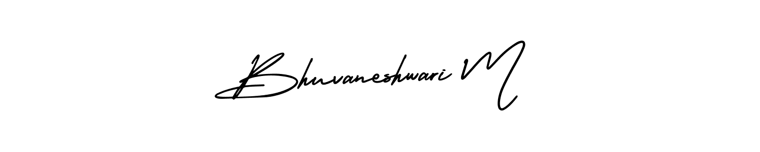 Use a signature maker to create a handwritten signature online. With this signature software, you can design (AmerikaSignatureDemo-Regular) your own signature for name Bhuvaneshwari M. Bhuvaneshwari M signature style 3 images and pictures png