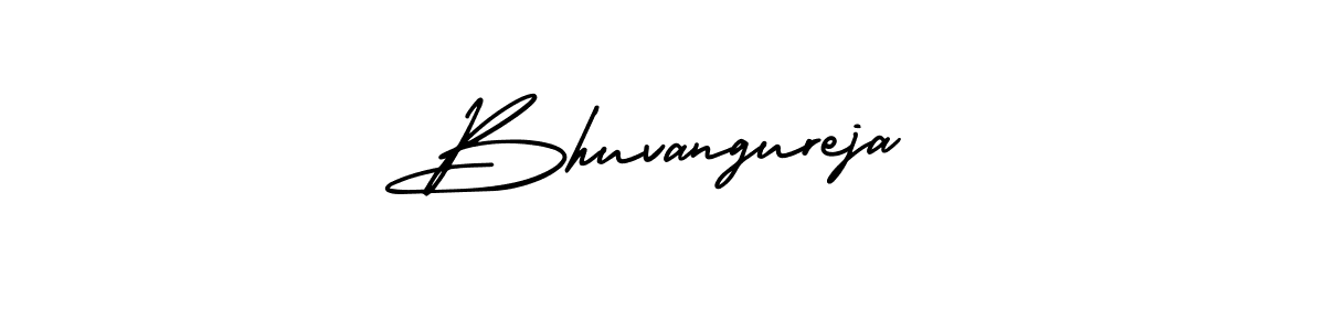 The best way (AmerikaSignatureDemo-Regular) to make a short signature is to pick only two or three words in your name. The name Bhuvangureja include a total of six letters. For converting this name. Bhuvangureja signature style 3 images and pictures png