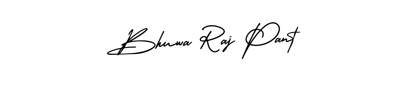 The best way (AmerikaSignatureDemo-Regular) to make a short signature is to pick only two or three words in your name. The name Bhuwa Raj Pant include a total of six letters. For converting this name. Bhuwa Raj Pant signature style 3 images and pictures png
