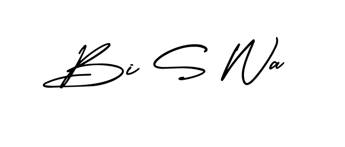 Create a beautiful signature design for name Bi S Wa. With this signature (AmerikaSignatureDemo-Regular) fonts, you can make a handwritten signature for free. Bi S Wa signature style 3 images and pictures png