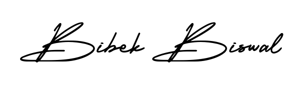 Discover how Bibek Biswal looks in an executive cursive font (AmerikaSignatureDemo-Regular). Perfect for legal documents, invoices, and certificates. Bibek Biswal signature style 3 images and pictures png
