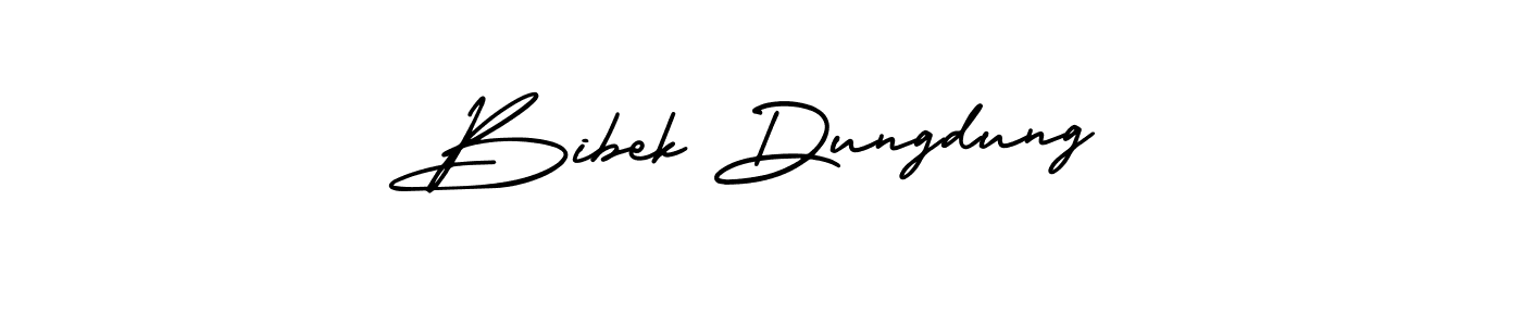Make a short Bibek Dungdung signature style. Manage your documents anywhere anytime using AmerikaSignatureDemo-Regular. Create and add eSignatures, submit forms, share and send files easily. Bibek Dungdung signature style 3 images and pictures png