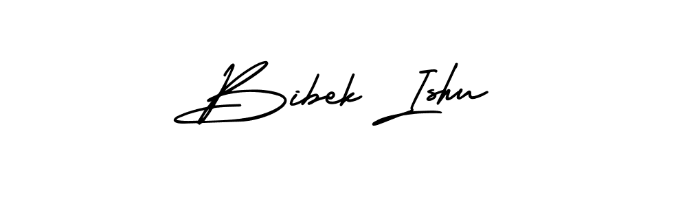 How to make Bibek Ishu name signature. Use AmerikaSignatureDemo-Regular style for creating short signs online. This is the latest handwritten sign. Bibek Ishu signature style 3 images and pictures png