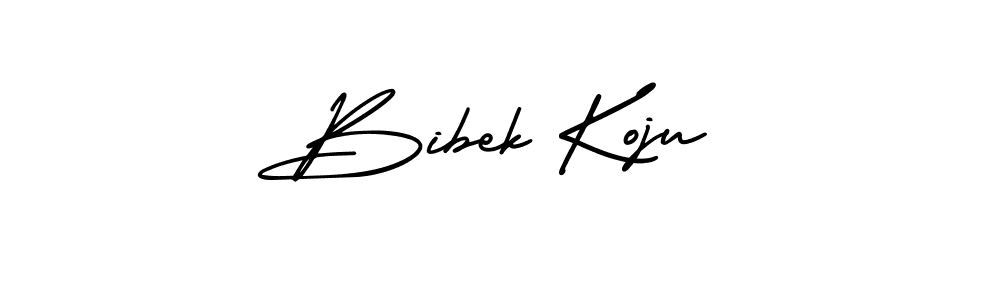 Make a beautiful signature design for name Bibek Koju. With this signature (AmerikaSignatureDemo-Regular) style, you can create a handwritten signature for free. Bibek Koju signature style 3 images and pictures png