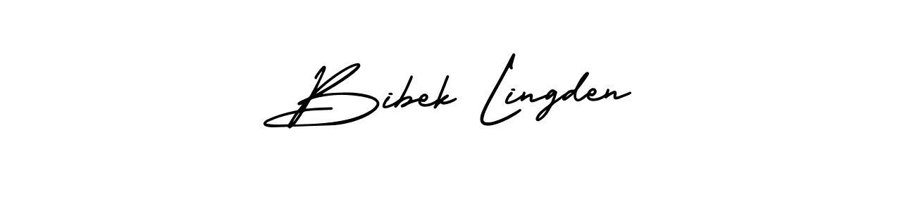 if you are searching for the best signature style for your name Bibek Lingden. so please give up your signature search. here we have designed multiple signature styles  using AmerikaSignatureDemo-Regular. Bibek Lingden signature style 3 images and pictures png