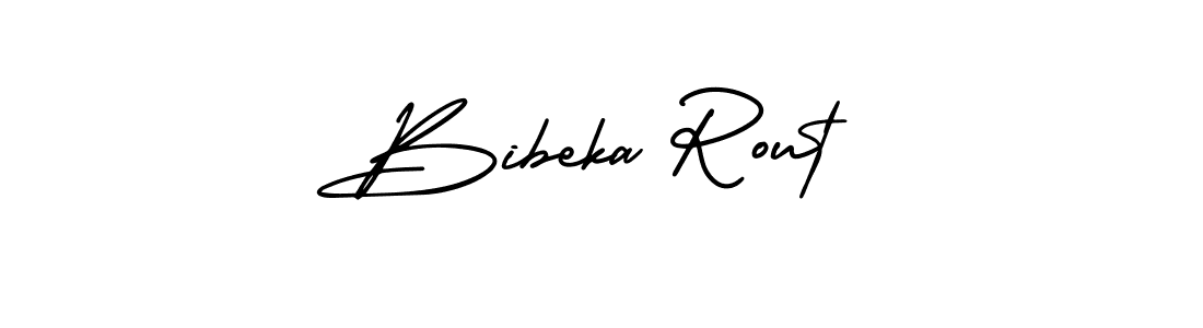 The best way (AmerikaSignatureDemo-Regular) to make a short signature is to pick only two or three words in your name. The name Bibeka Rout include a total of six letters. For converting this name. Bibeka Rout signature style 3 images and pictures png