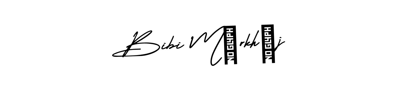 It looks lik you need a new signature style for name Bibi Mørkhøj. Design unique handwritten (AmerikaSignatureDemo-Regular) signature with our free signature maker in just a few clicks. Bibi Mørkhøj signature style 3 images and pictures png