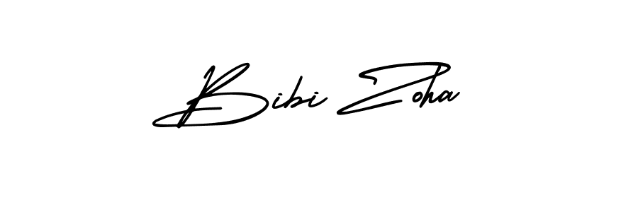 How to Draw Bibi Zoha signature style? AmerikaSignatureDemo-Regular is a latest design signature styles for name Bibi Zoha. Bibi Zoha signature style 3 images and pictures png