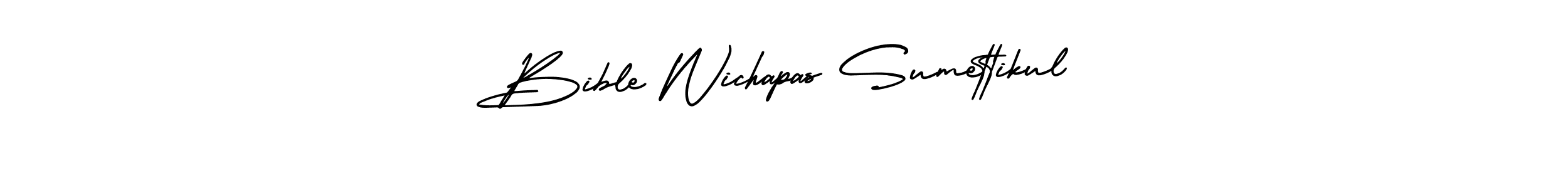 How to Draw Bible Wichapas Sumettikul signature style? AmerikaSignatureDemo-Regular is a latest design signature styles for name Bible Wichapas Sumettikul. Bible Wichapas Sumettikul signature style 3 images and pictures png