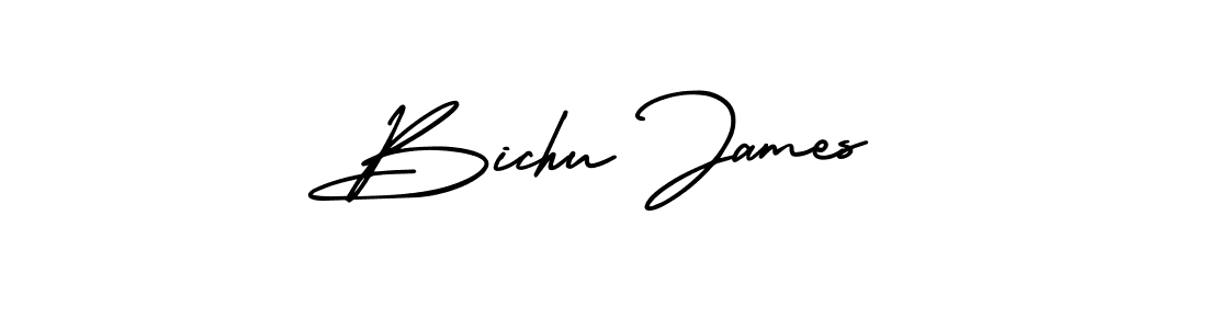 How to make Bichu James name signature. Use AmerikaSignatureDemo-Regular style for creating short signs online. This is the latest handwritten sign. Bichu James signature style 3 images and pictures png