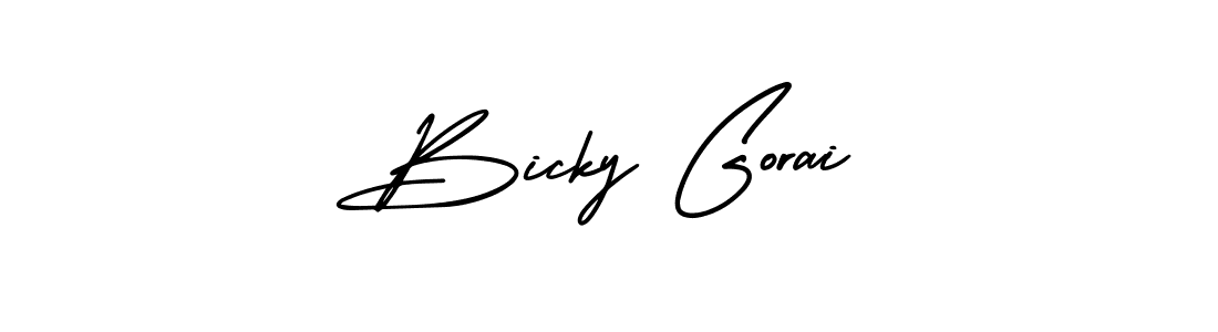 Here are the top 10 professional signature styles for the name Bicky Gorai. These are the best autograph styles you can use for your name. Bicky Gorai signature style 3 images and pictures png