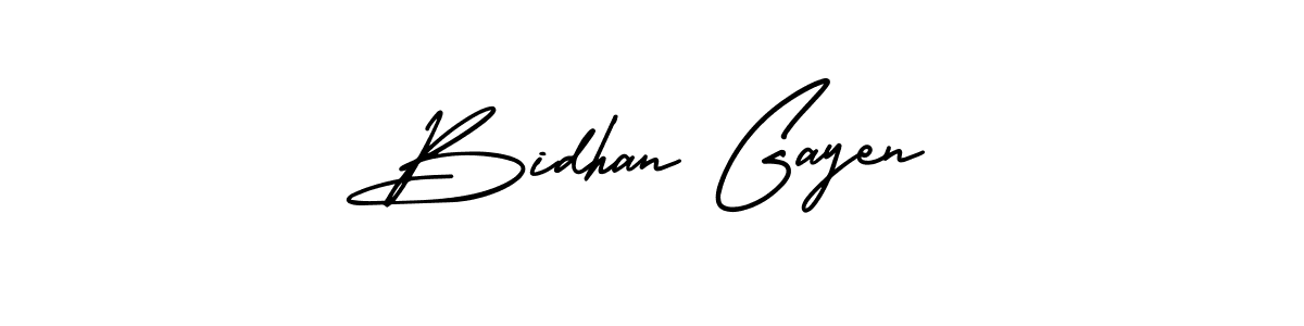 Make a beautiful signature design for name Bidhan Gayen. With this signature (AmerikaSignatureDemo-Regular) style, you can create a handwritten signature for free. Bidhan Gayen signature style 3 images and pictures png