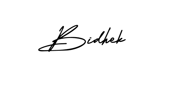 AmerikaSignatureDemo-Regular is a professional signature style that is perfect for those who want to add a touch of class to their signature. It is also a great choice for those who want to make their signature more unique. Get Bidhek name to fancy signature for free. Bidhek signature style 3 images and pictures png