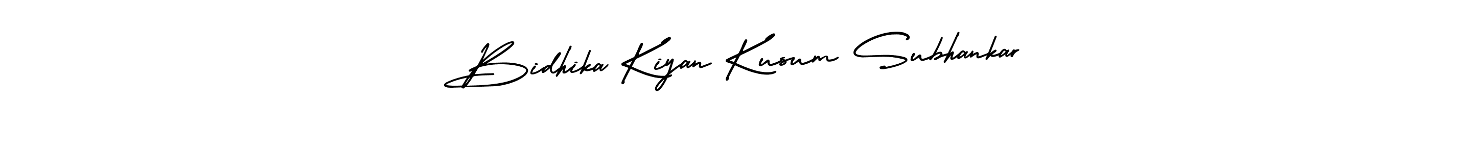 It looks lik you need a new signature style for name Bidhika Kiyan Kusum Subhankar. Design unique handwritten (AmerikaSignatureDemo-Regular) signature with our free signature maker in just a few clicks. Bidhika Kiyan Kusum Subhankar signature style 3 images and pictures png