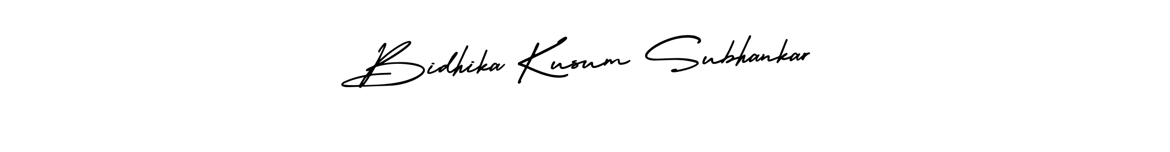 Make a short Bidhika Kusum Subhankar signature style. Manage your documents anywhere anytime using AmerikaSignatureDemo-Regular. Create and add eSignatures, submit forms, share and send files easily. Bidhika Kusum Subhankar signature style 3 images and pictures png