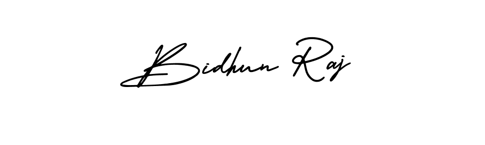 How to make Bidhun Raj name signature. Use AmerikaSignatureDemo-Regular style for creating short signs online. This is the latest handwritten sign. Bidhun Raj signature style 3 images and pictures png