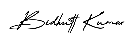 Create an unforgettable impression when signing with Bidhutt Kumar name styled in AmerikaSignatureDemo-Regular typography. 100% free online generator. Bidhutt Kumar signature style 3 images and pictures png