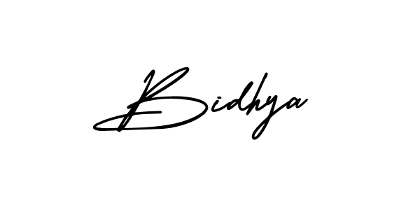 How to make Bidhya name signature. Use AmerikaSignatureDemo-Regular style for creating short signs online. This is the latest handwritten sign. Bidhya signature style 3 images and pictures png