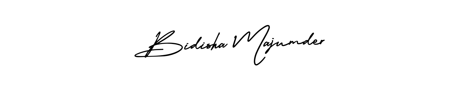 You should practise on your own different ways (AmerikaSignatureDemo-Regular) to write your name (Bidisha Majumder) in signature. don't let someone else do it for you. Bidisha Majumder signature style 3 images and pictures png