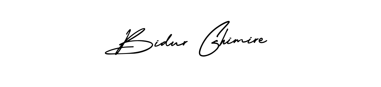 How to make Bidur Ghimire name signature. Use AmerikaSignatureDemo-Regular style for creating short signs online. This is the latest handwritten sign. Bidur Ghimire signature style 3 images and pictures png