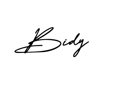 You should practise on your own different ways (AmerikaSignatureDemo-Regular) to write your name (Bidy) in signature. don't let someone else do it for you. Bidy signature style 3 images and pictures png