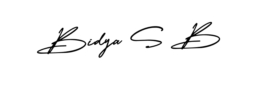 How to make Bidya S B signature? AmerikaSignatureDemo-Regular is a professional autograph style. Create handwritten signature for Bidya S B name. Bidya S B signature style 3 images and pictures png
