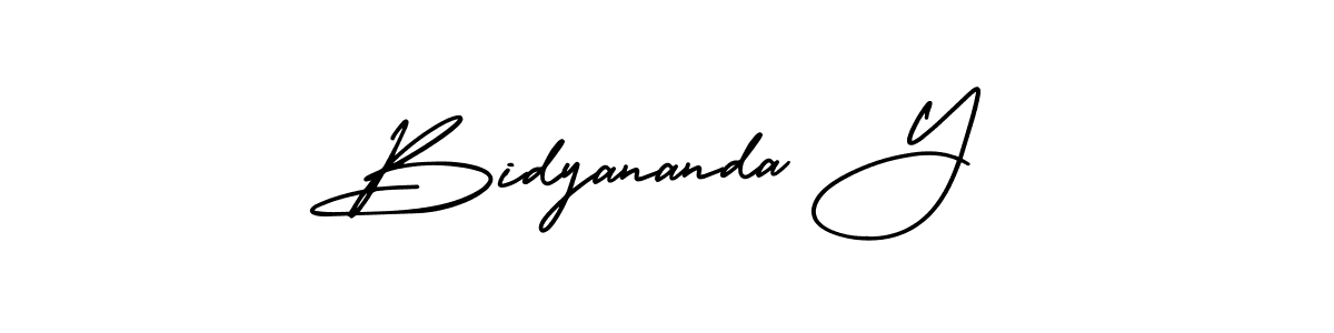 Bidyananda Y stylish signature style. Best Handwritten Sign (AmerikaSignatureDemo-Regular) for my name. Handwritten Signature Collection Ideas for my name Bidyananda Y. Bidyananda Y signature style 3 images and pictures png