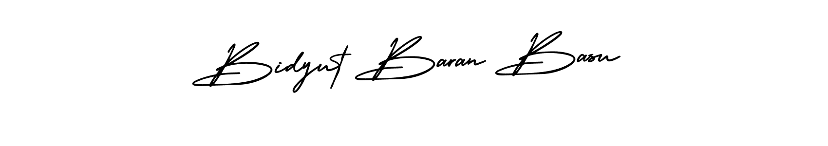 The best way (AmerikaSignatureDemo-Regular) to make a short signature is to pick only two or three words in your name. The name Bidyut Baran Basu include a total of six letters. For converting this name. Bidyut Baran Basu signature style 3 images and pictures png