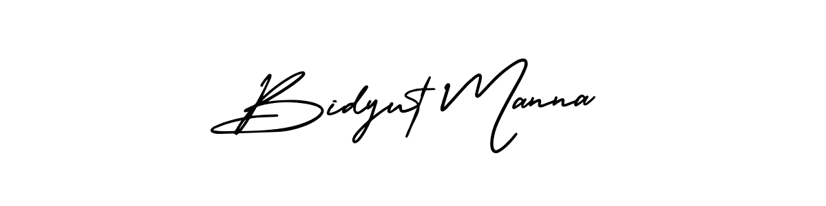 You should practise on your own different ways (AmerikaSignatureDemo-Regular) to write your name (Bidyut Manna) in signature. don't let someone else do it for you. Bidyut Manna signature style 3 images and pictures png