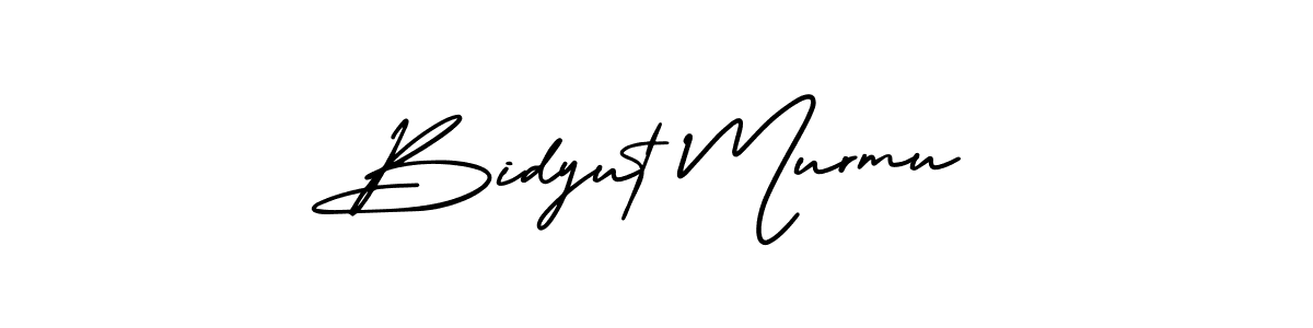 You should practise on your own different ways (AmerikaSignatureDemo-Regular) to write your name (Bidyut Murmu) in signature. don't let someone else do it for you. Bidyut Murmu signature style 3 images and pictures png
