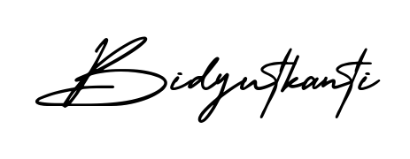 The AmerikaSignatureDemo-Regular font transforms the name Bidyutkanti into an executive sign with sharp precision and distinguished character. Bidyutkanti signature style 3 images and pictures png