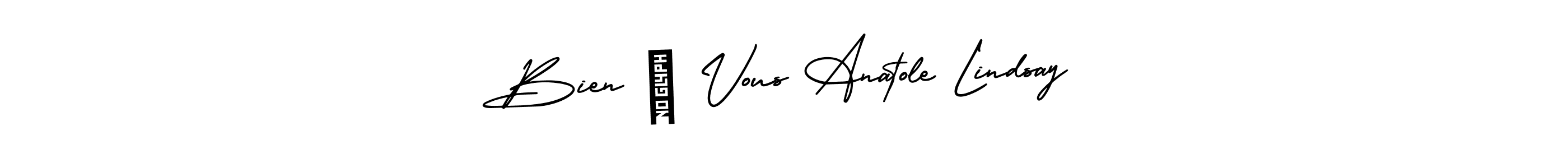 Similarly AmerikaSignatureDemo-Regular is the best handwritten signature design. Signature creator online .You can use it as an online autograph creator for name Bien à Vous Anatole Lindsay. Bien à Vous Anatole Lindsay signature style 3 images and pictures png