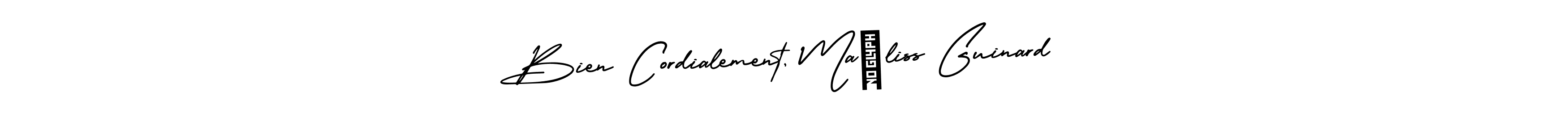 Create a beautiful signature design for name Bien Cordialement, Maëliss Guinard. With this signature (AmerikaSignatureDemo-Regular) fonts, you can make a handwritten signature for free. Bien Cordialement, Maëliss Guinard signature style 3 images and pictures png