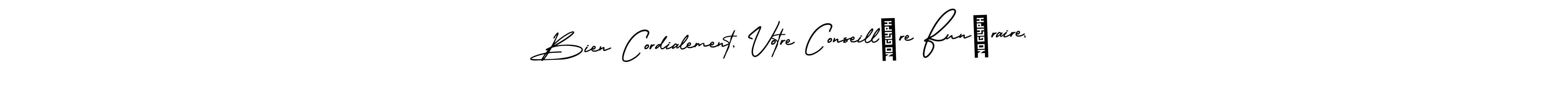 How to make Bien Cordialement, Votre Conseillère Funéraire, signature? AmerikaSignatureDemo-Regular is a professional autograph style. Create handwritten signature for Bien Cordialement, Votre Conseillère Funéraire, name. Bien Cordialement, Votre Conseillère Funéraire, signature style 3 images and pictures png