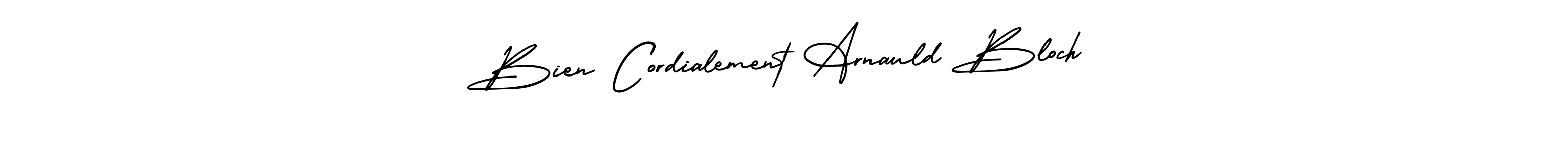 The best way (AmerikaSignatureDemo-Regular) to make a short signature is to pick only two or three words in your name. The name Bien Cordialement Arnauld Bloch include a total of six letters. For converting this name. Bien Cordialement Arnauld Bloch signature style 3 images and pictures png