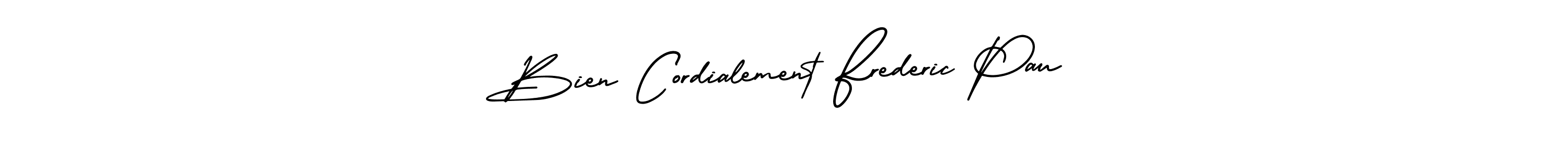 You can use this online signature creator to create a handwritten signature for the name Bien Cordialement Frederic Pau. This is the best online autograph maker. Bien Cordialement Frederic Pau signature style 3 images and pictures png