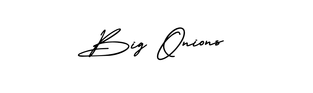 Design your own signature with our free online signature maker. With this signature software, you can create a handwritten (AmerikaSignatureDemo-Regular) signature for name Big Onions. Big Onions signature style 3 images and pictures png