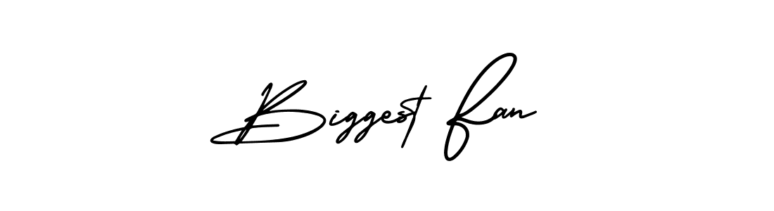You should practise on your own different ways (AmerikaSignatureDemo-Regular) to write your name (Biggest Fan) in signature. don't let someone else do it for you. Biggest Fan signature style 3 images and pictures png