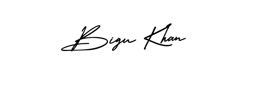 Bigu Khan stylish signature style. Best Handwritten Sign (AmerikaSignatureDemo-Regular) for my name. Handwritten Signature Collection Ideas for my name Bigu Khan. Bigu Khan signature style 3 images and pictures png