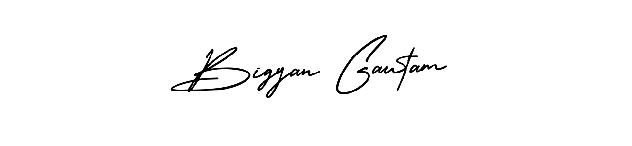 Also we have Bigyan Gautam name is the best signature style. Create professional handwritten signature collection using AmerikaSignatureDemo-Regular autograph style. Bigyan Gautam signature style 3 images and pictures png