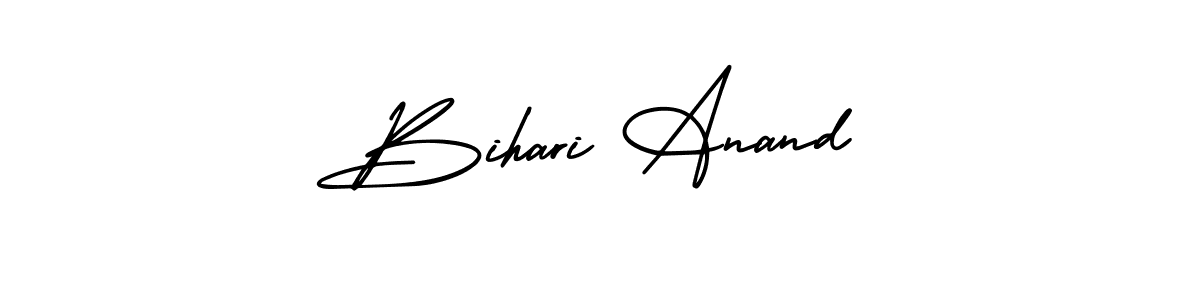 AmerikaSignatureDemo-Regular is a professional signature style that is perfect for those who want to add a touch of class to their signature. It is also a great choice for those who want to make their signature more unique. Get Bihari Anand name to fancy signature for free. Bihari Anand signature style 3 images and pictures png