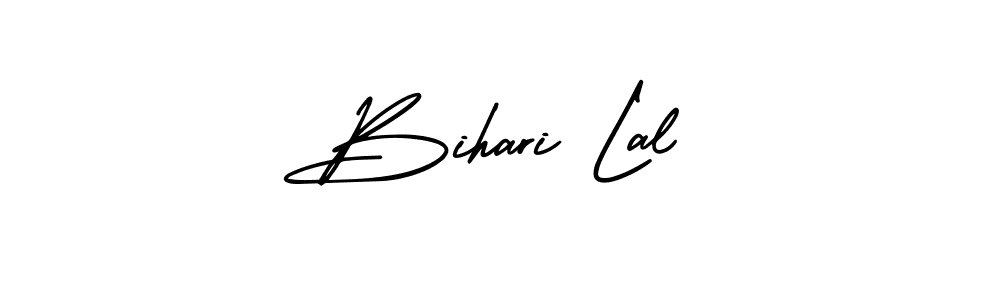 The best way (AmerikaSignatureDemo-Regular) to make a short signature is to pick only two or three words in your name. The name Bihari Lal include a total of six letters. For converting this name. Bihari Lal signature style 3 images and pictures png
