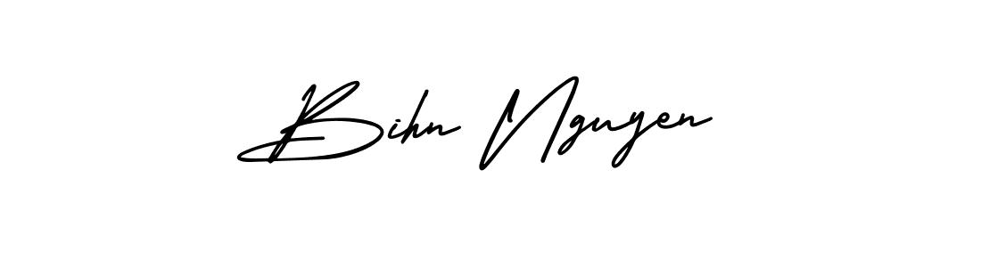 How to make Bihn Nguyen name signature. Use AmerikaSignatureDemo-Regular style for creating short signs online. This is the latest handwritten sign. Bihn Nguyen signature style 3 images and pictures png