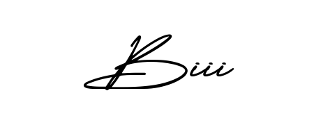 You should practise on your own different ways (AmerikaSignatureDemo-Regular) to write your name (Biii) in signature. Don't let someone else do it for you. Biii signature style 3 images and pictures png