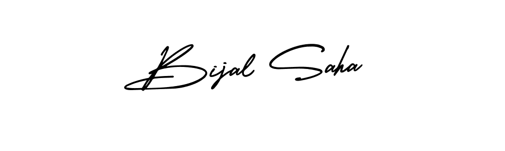 The best way (AmerikaSignatureDemo-Regular) to make a short signature is to pick only two or three words in your name. The name Bijal Saha include a total of six letters. For converting this name. Bijal Saha signature style 3 images and pictures png