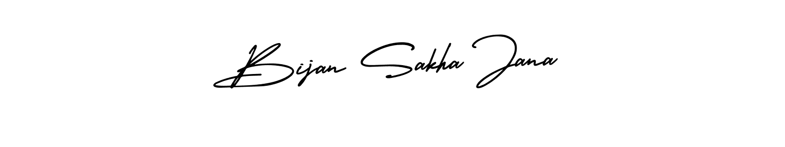 You should practise on your own different ways (AmerikaSignatureDemo-Regular) to write your name (Bijan Sakha Jana) in signature. don't let someone else do it for you. Bijan Sakha Jana signature style 3 images and pictures png