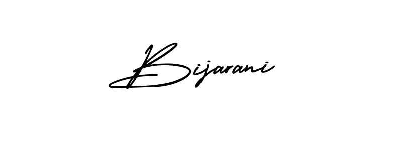 You should practise on your own different ways (AmerikaSignatureDemo-Regular) to write your name (Bijarani) in signature. don't let someone else do it for you. Bijarani signature style 3 images and pictures png